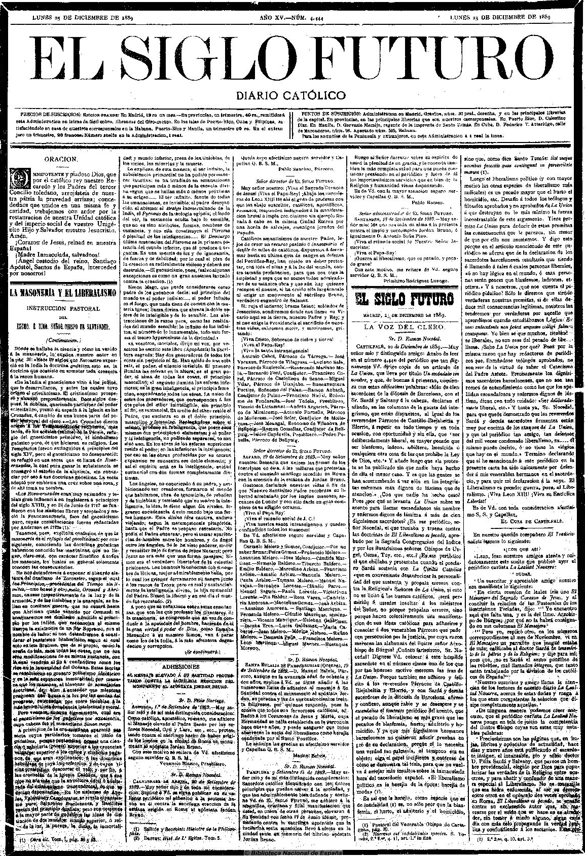 Belvis contra el Liberalismo